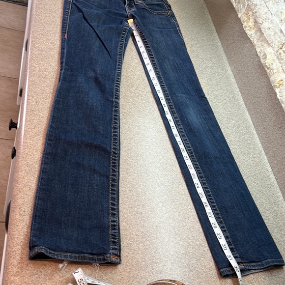👖True Religion Dark Blue Straight Leg Jean Women size 26 W/ Crystal Emblishment - Picture 13 of 16